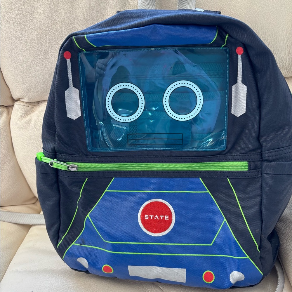 STATE Robot Design Backpack with Green Accents